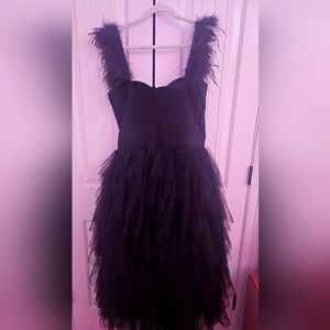 Elegant Black Feathered Dress